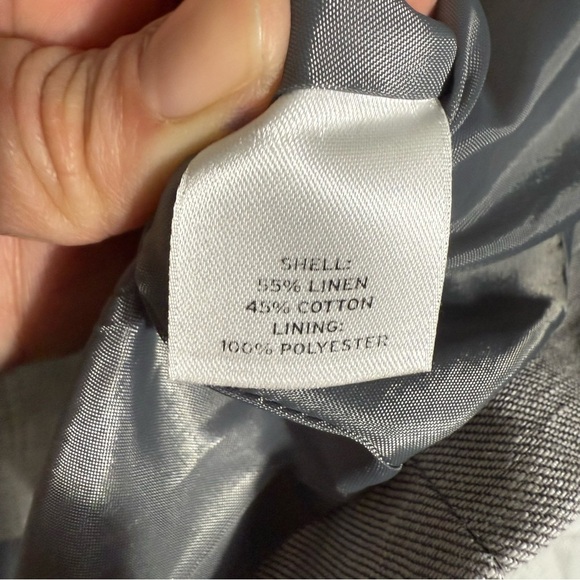 Halogen grey Cotton Linen Blazer Jacket Size Medium - Picture 9 of 10